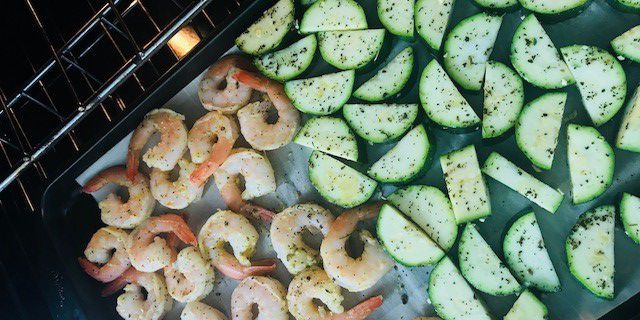 Sheet Pan Roasted Garlic Shrimp with Zucchini