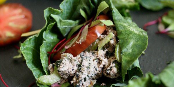 Vegan Tuna Salad in Collard Green Wraps