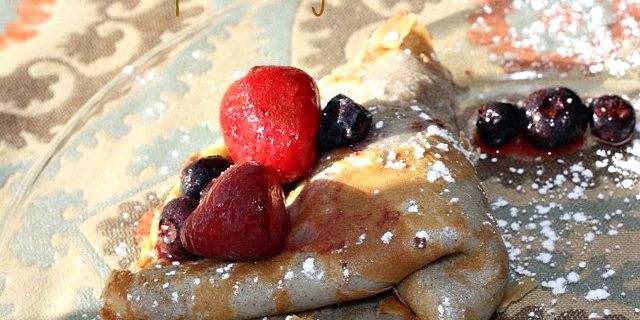 Buckwheat Crepes and Berry Bruschetta