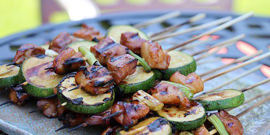 Grilled Chicken & Zucchini Yakitori