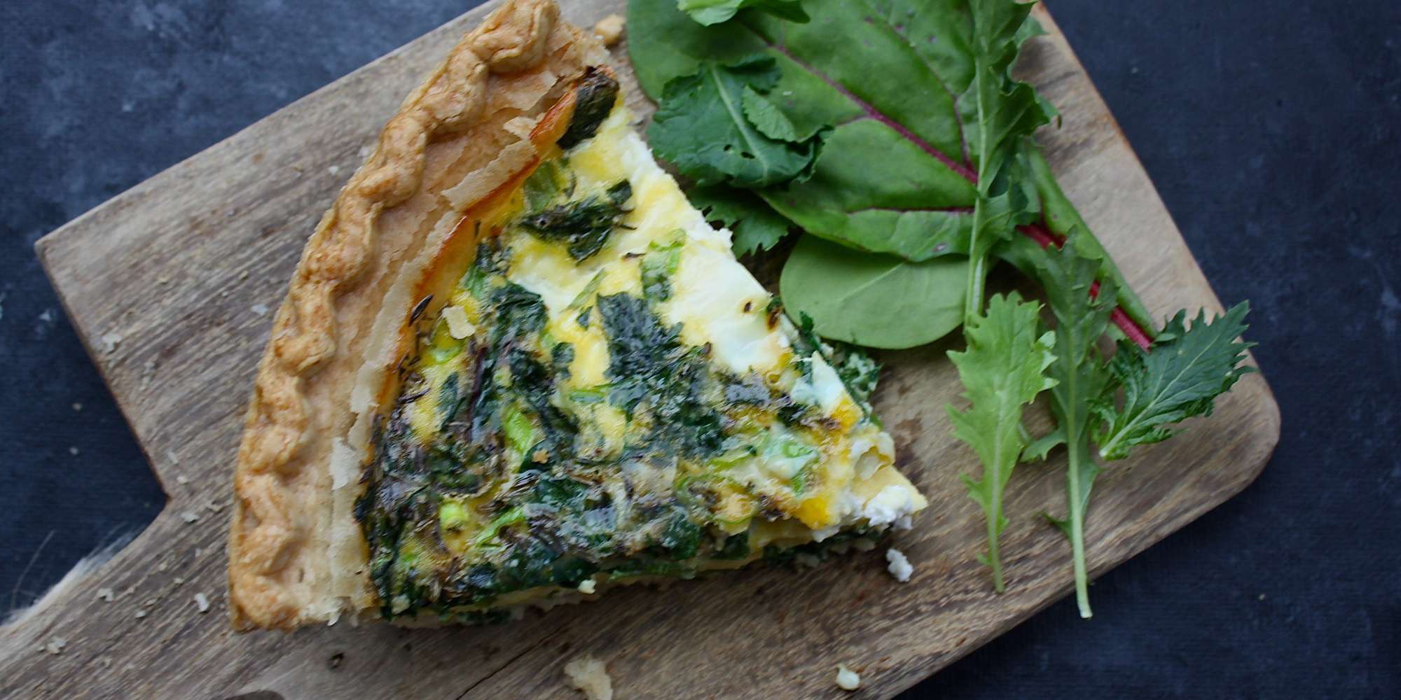 Spinach, Kale & Farmer’s Cheese Quiche