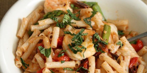 Shrimp Pasta SaladAsparagus and Sundried Tomatoes