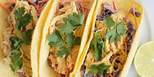 Pulled Chicken Tortillas with coleslaw