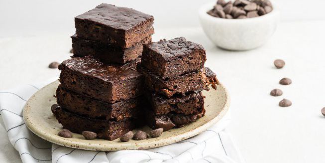 Zucchini Brownies w/ Dark Chocolate Chips