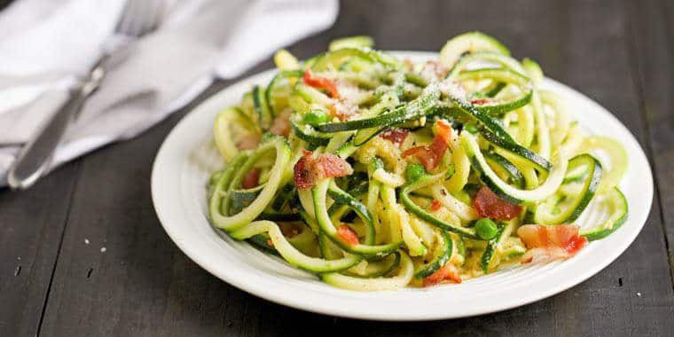 Carbonara with Spiralizer Zucchini Noodles