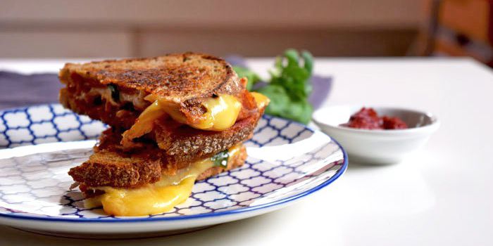 Italian grilled cheese  on sourdough bread )