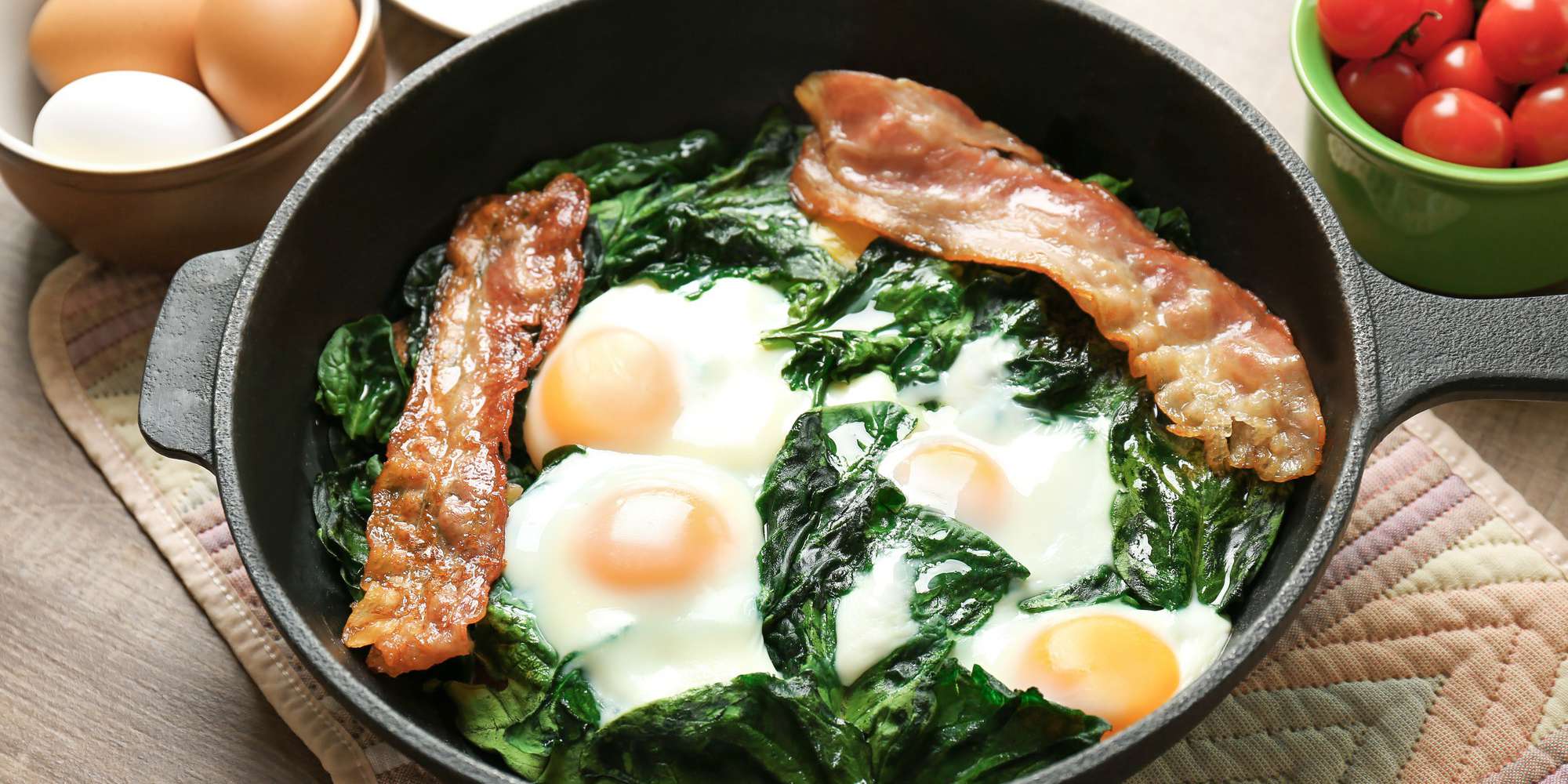 Bacon, Eggs & Buttery Spinach