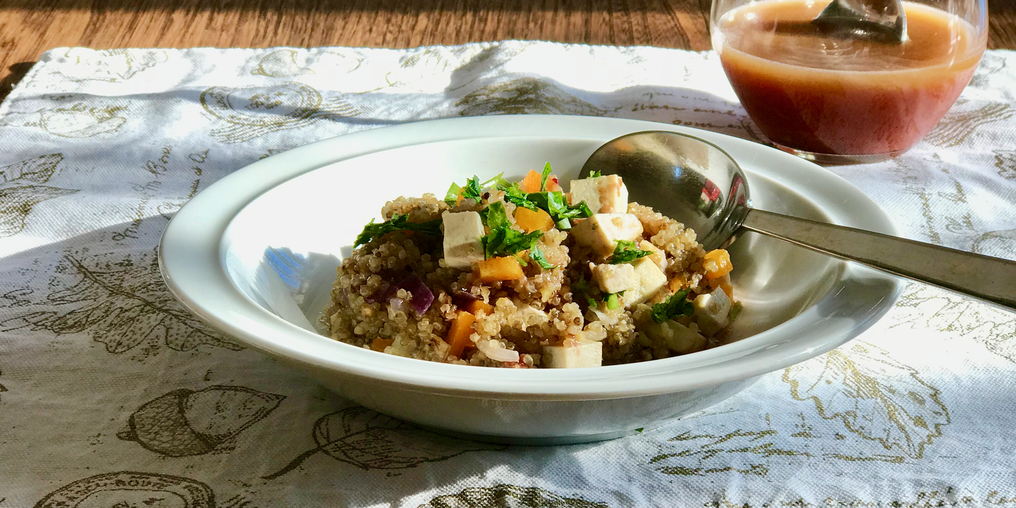 Warm Quinoa with Tofu and Cranberry Dressing