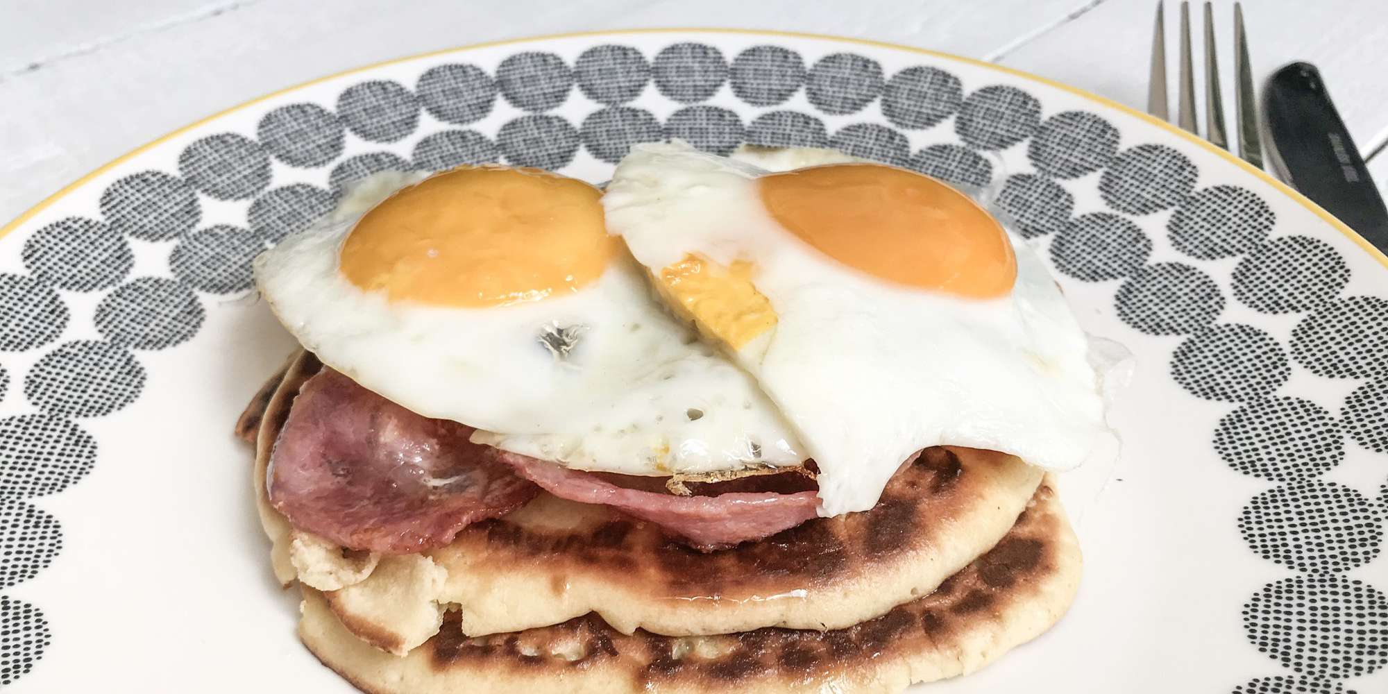 Keto Pancakes with Bacon & Eggs