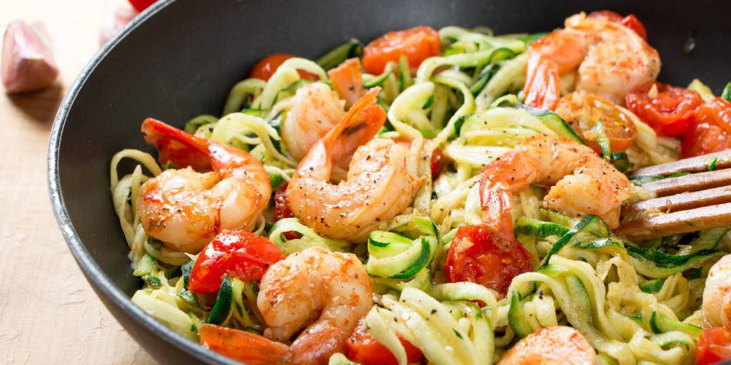 Zingy Prawn Zoodle Stir Fry