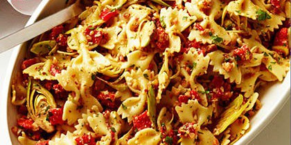 Farfalle with Artichokes, Peppers, and Almonds