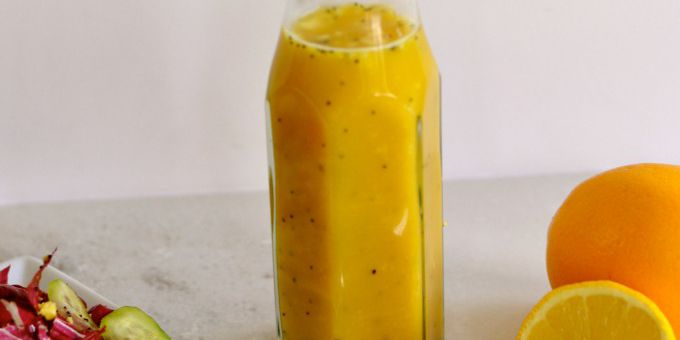 Ginger Mango Poppy Seed Salad Dressing