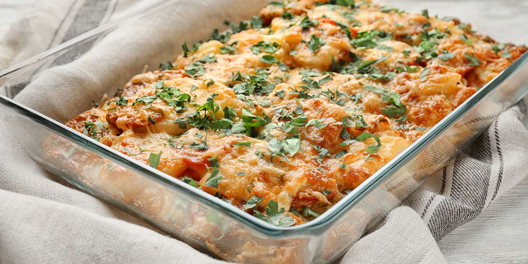Parmesan Crusted Sausage Bake
