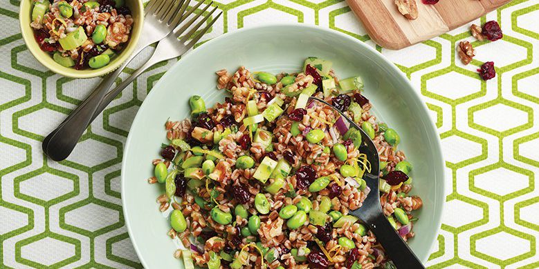 Farro, Edamame, And Dried Cranberry Salad