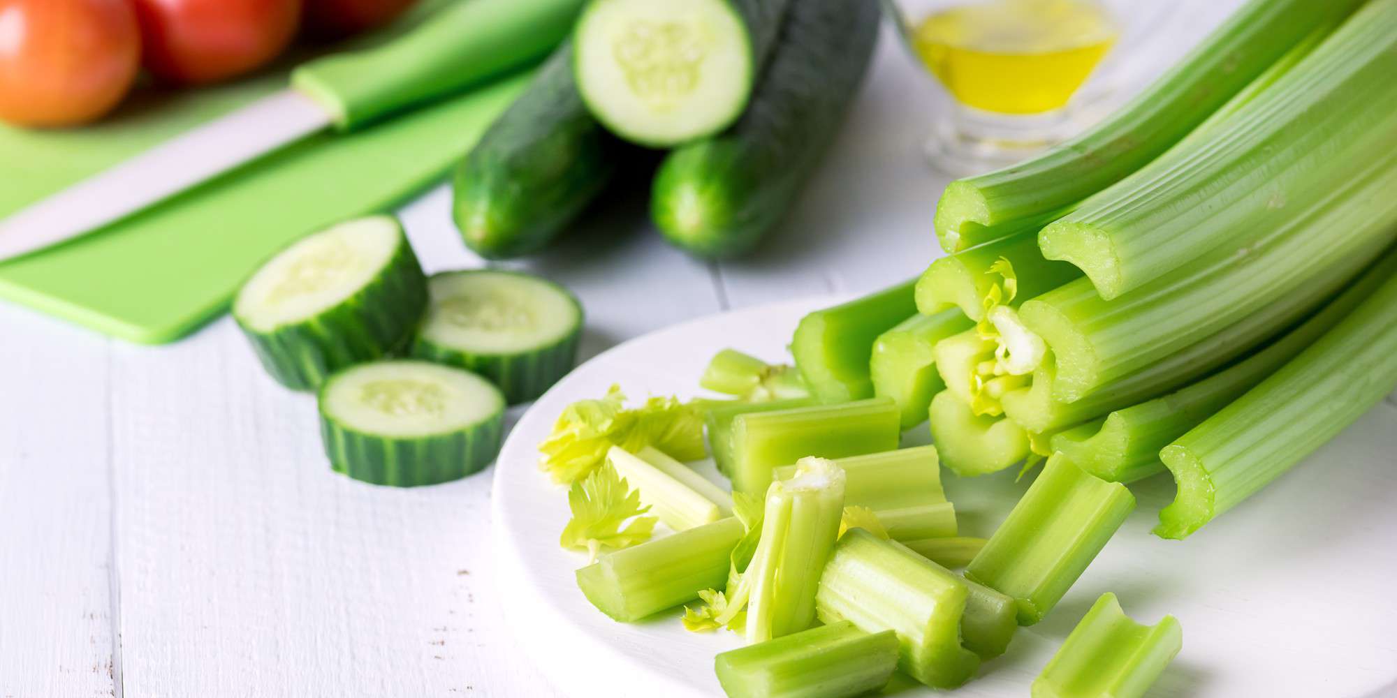 Celery and Cucumber Slices