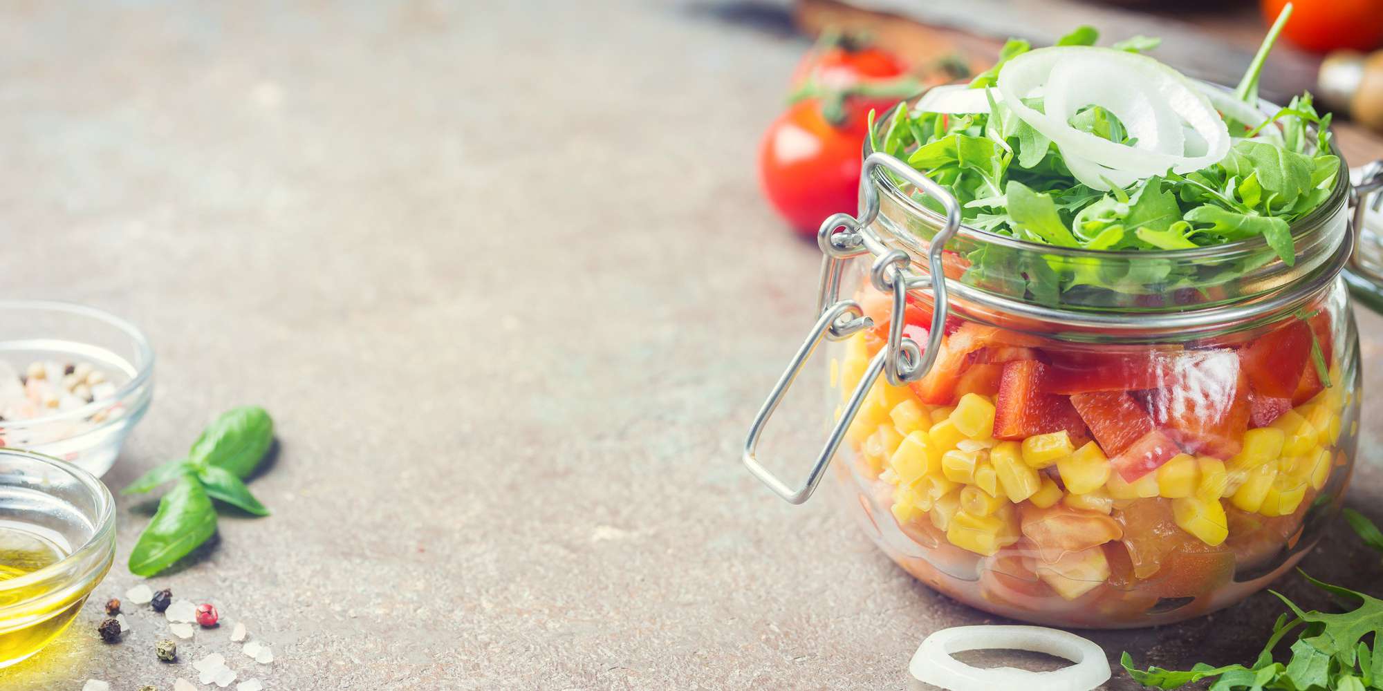 Greek Turkey Feta Mason Jar Salad