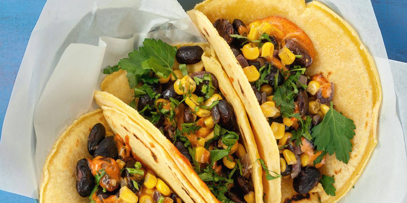 Refried Beans & Sweet Potato Tacos