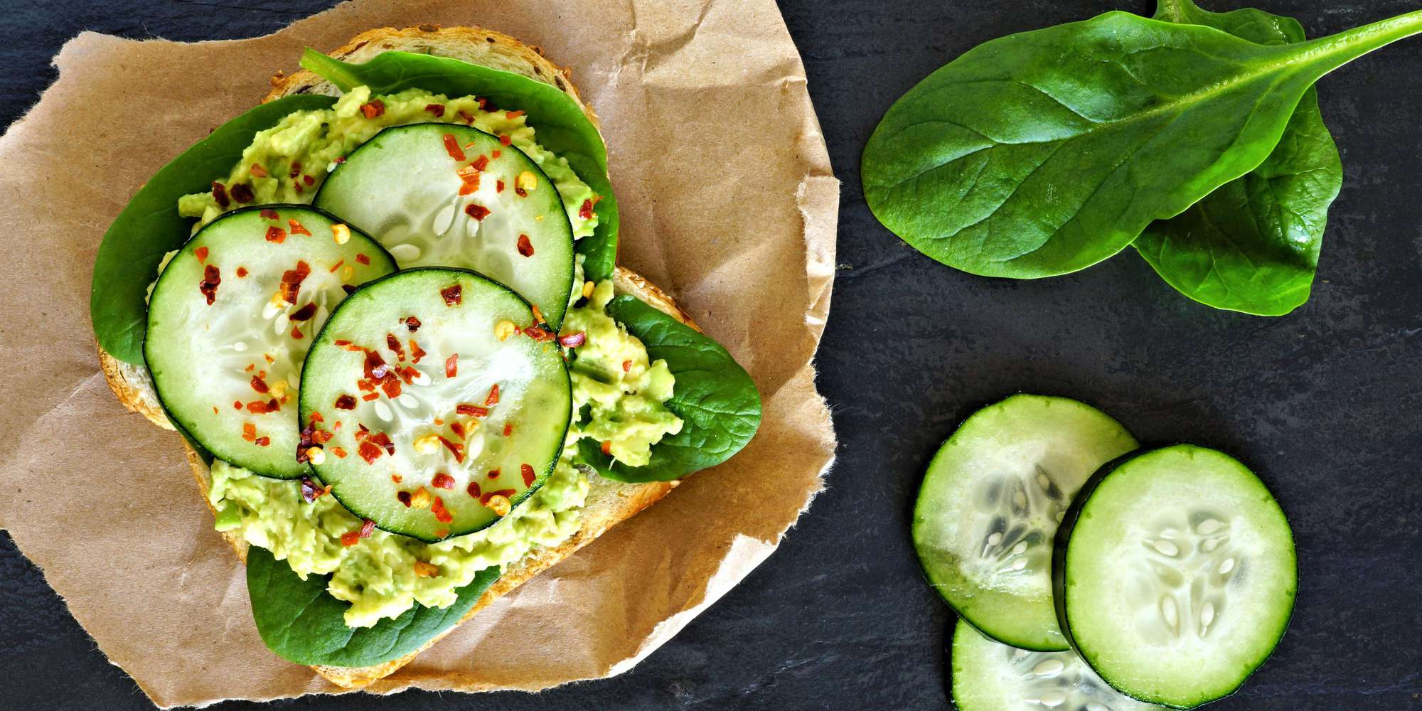 Open-Faced Avocado Toast with Spinach & Cucumber