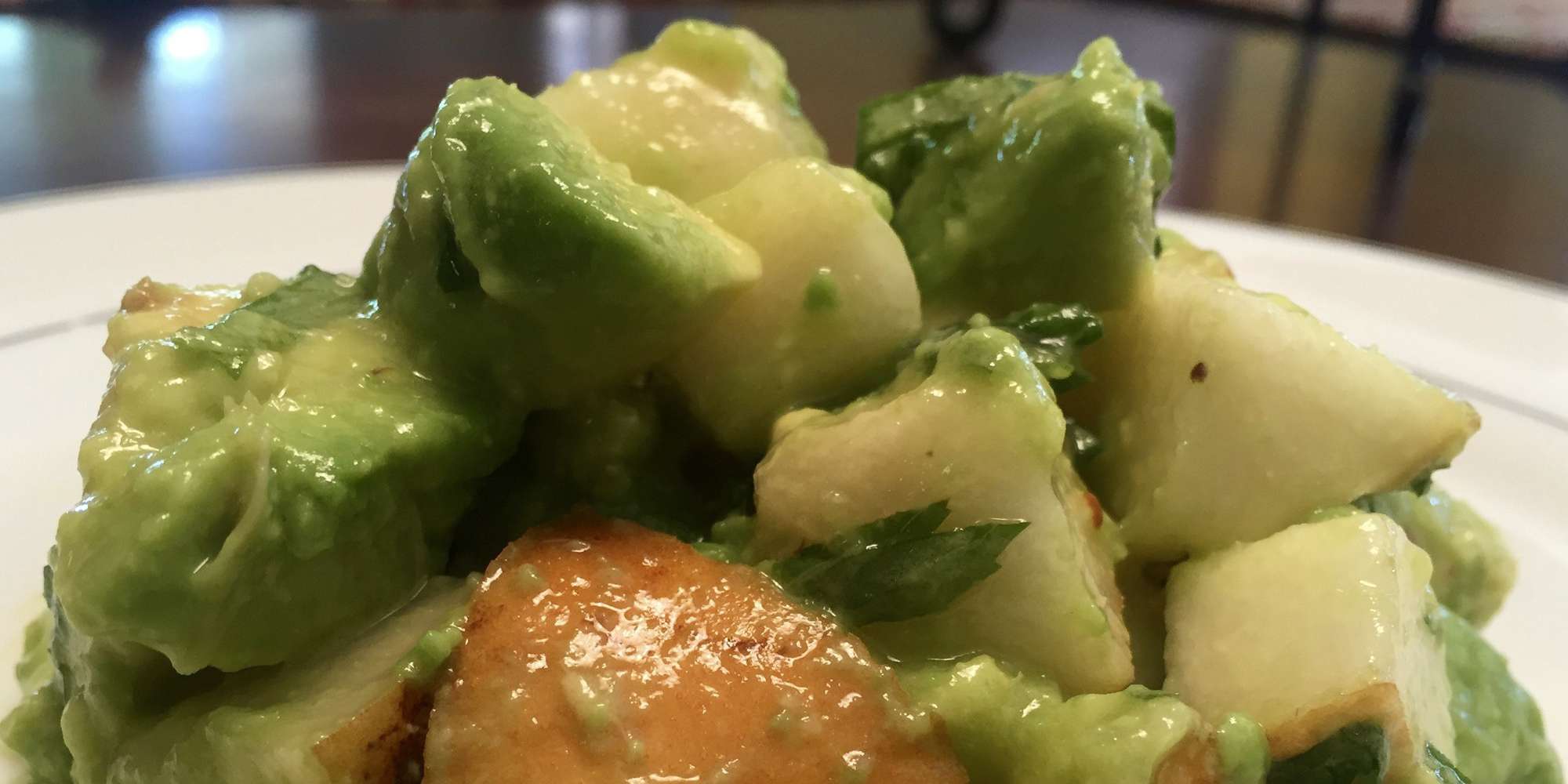 Avocado & Pear Salad with Basil Lime Dressing