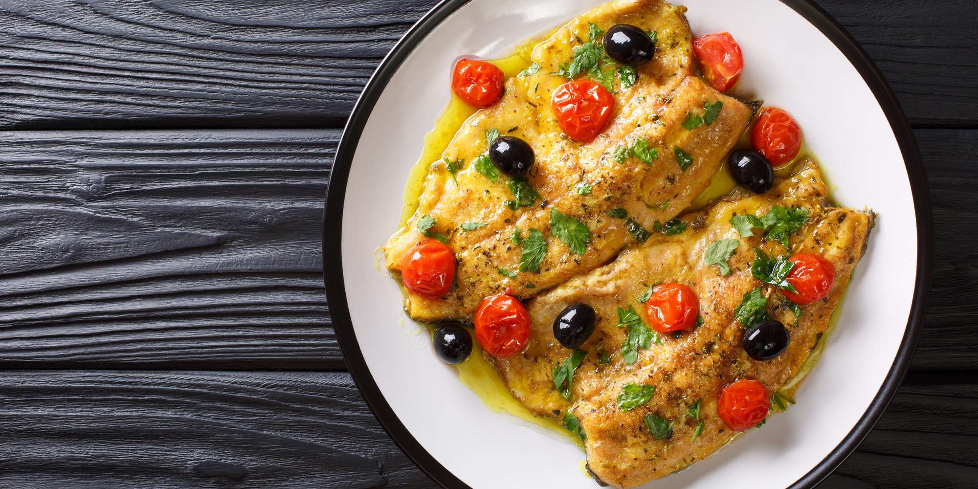 Trout with Garlic Lemon Butter Herb Sauce (g)