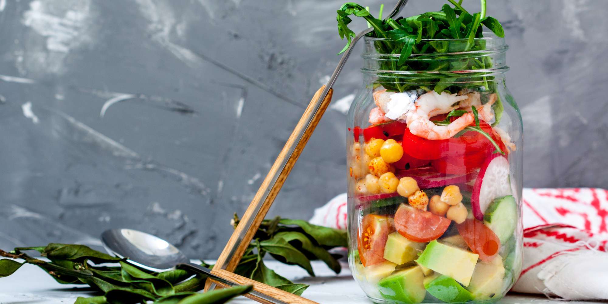 Shrimp & Feta Cobb Salad Jar