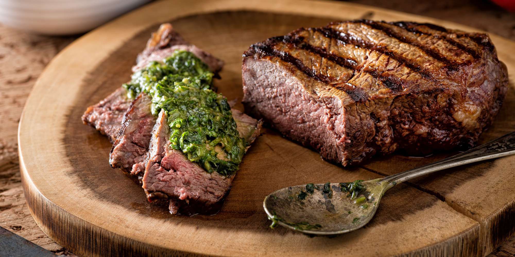 Grilled Flank Steak with Avocado Chimichurri
