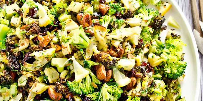 Roasted Broccoli Salad with Lemons and Almonds