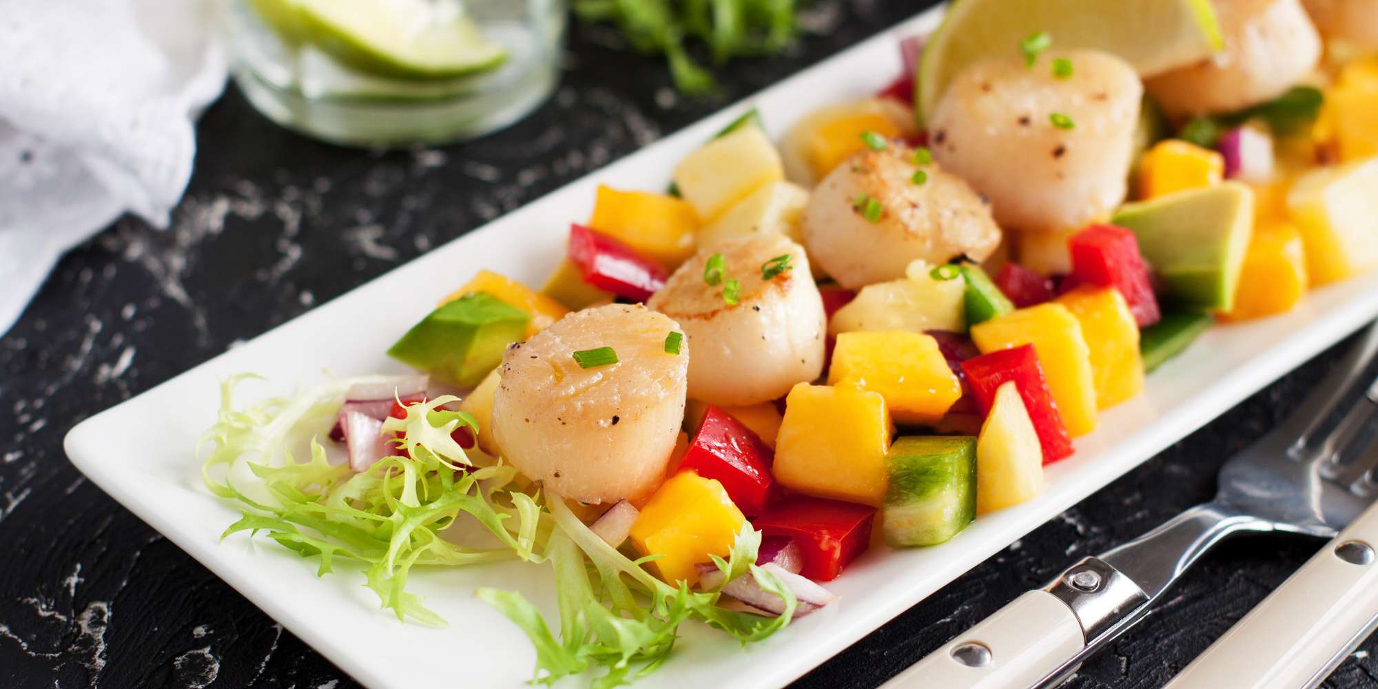 Caribbean Scallop Salad with Pineapple and Avocado