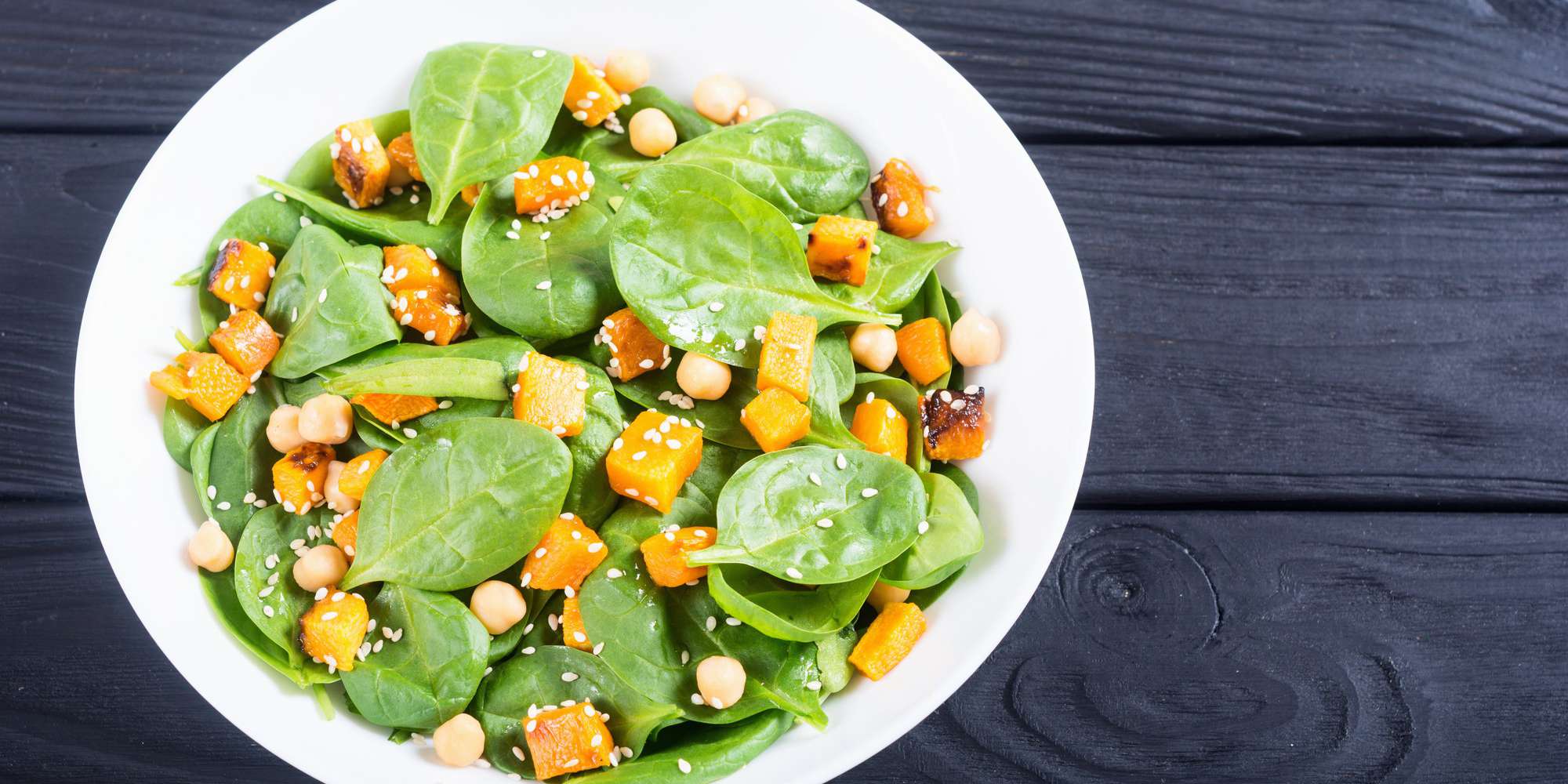 Spinach, Chickpea, Tofu Salad with Vinaigrette