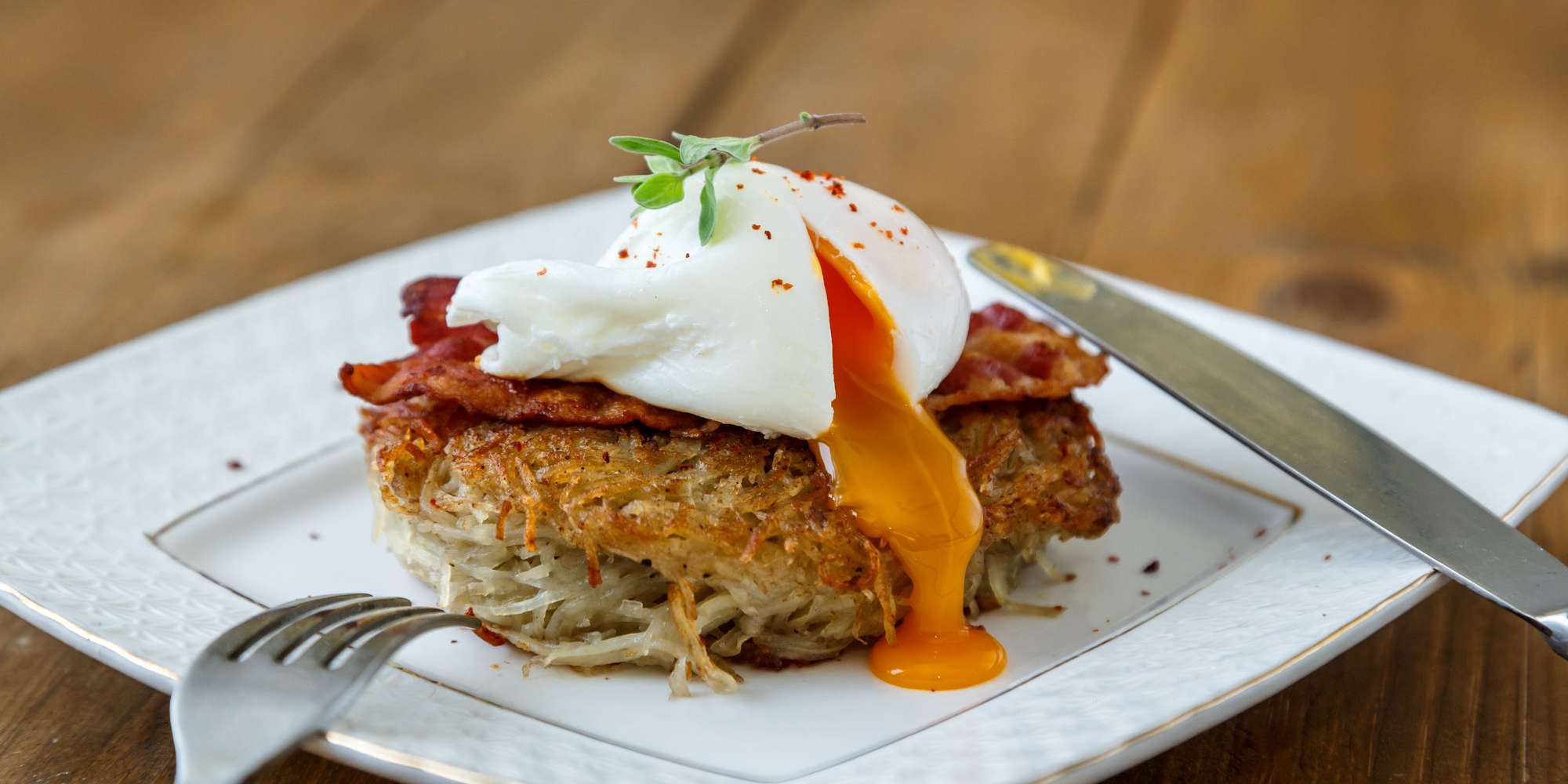 Potato Hash Bowl with Poached Egg, Avocado & Salsa