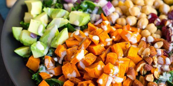 Kale Power Salad with Lemon Tahini Dressing