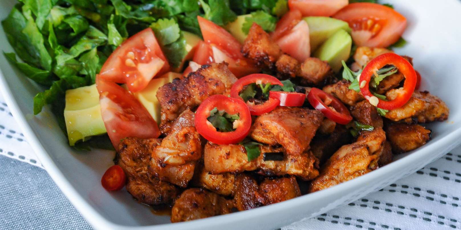 Pork Belly & Chicken Taco Salad