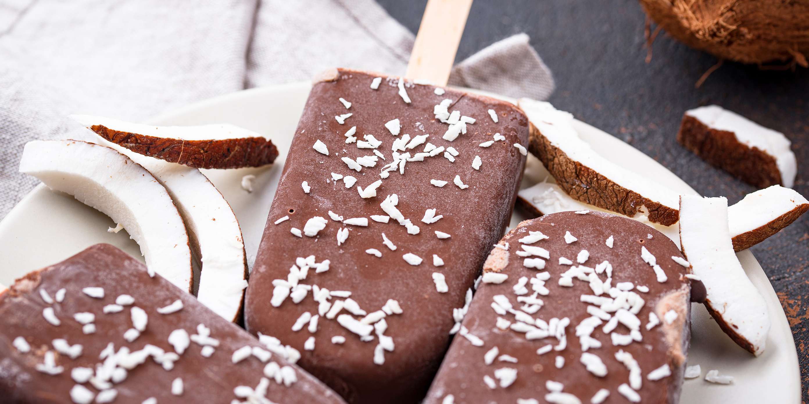 Chocolate Coconut Protein Popsicles