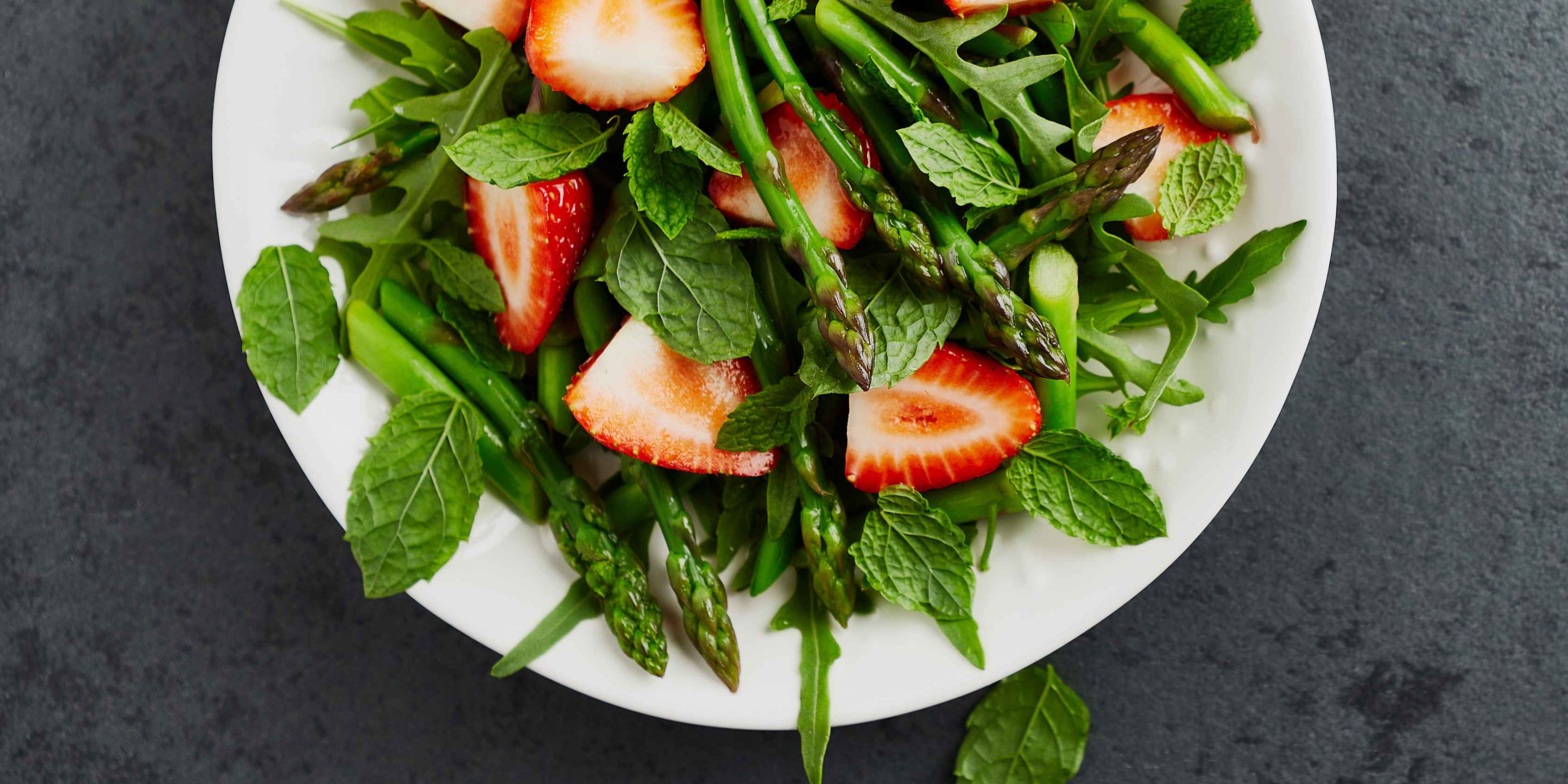 Berry Asparagus Salad with Tahini Dressing