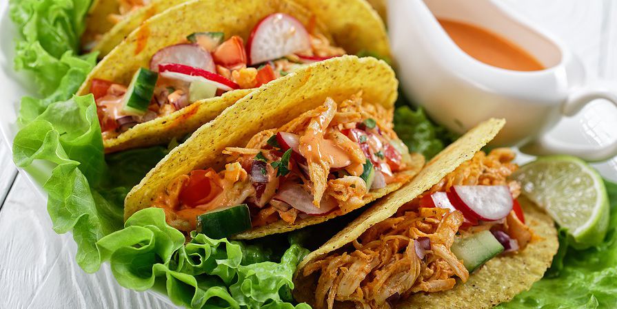 Crockpot Cool Ranch Shredded Chicken Tacos