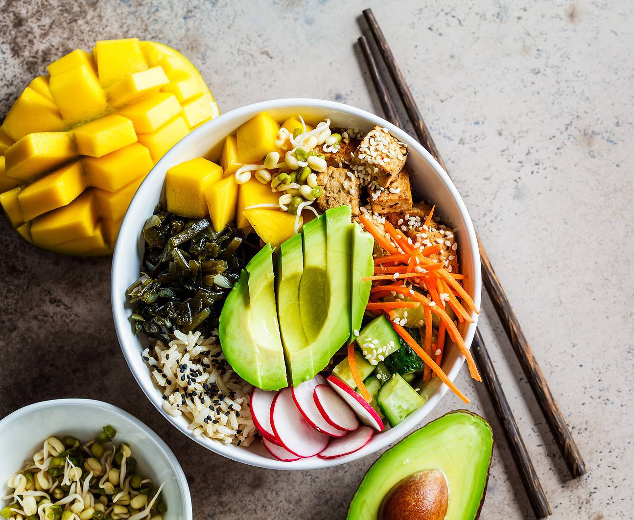 Mango Coconut Tofu Bowls