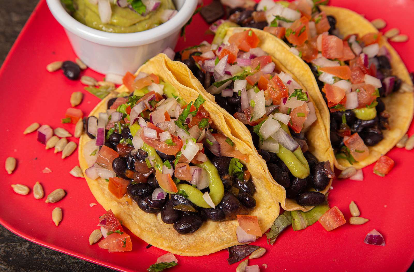 Roasted Vegetable and Black Bean Tacos