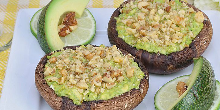 Avocado Prosciutto Stuffed Mushrooms