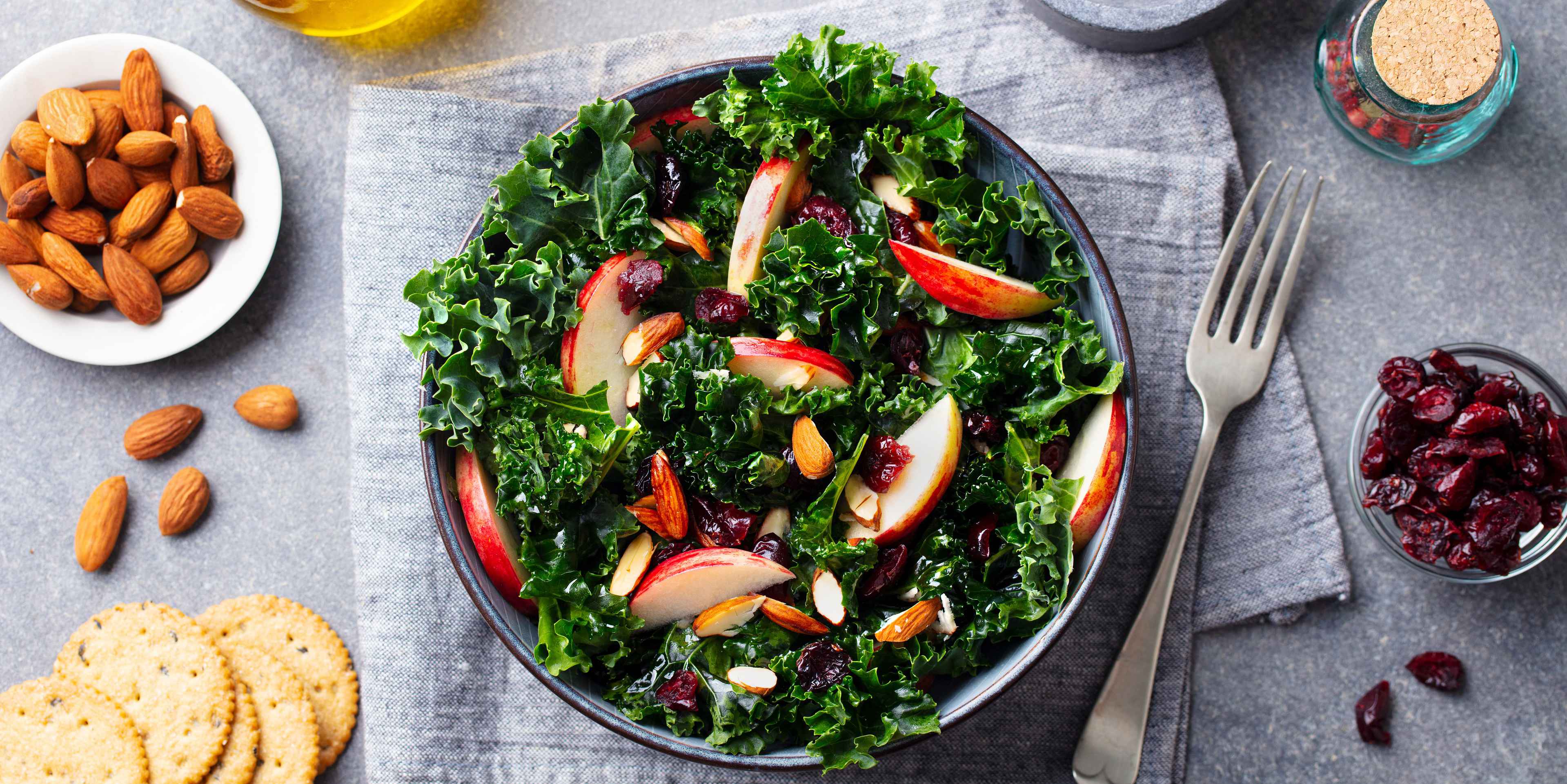 Kale Salad with Apples and Dates