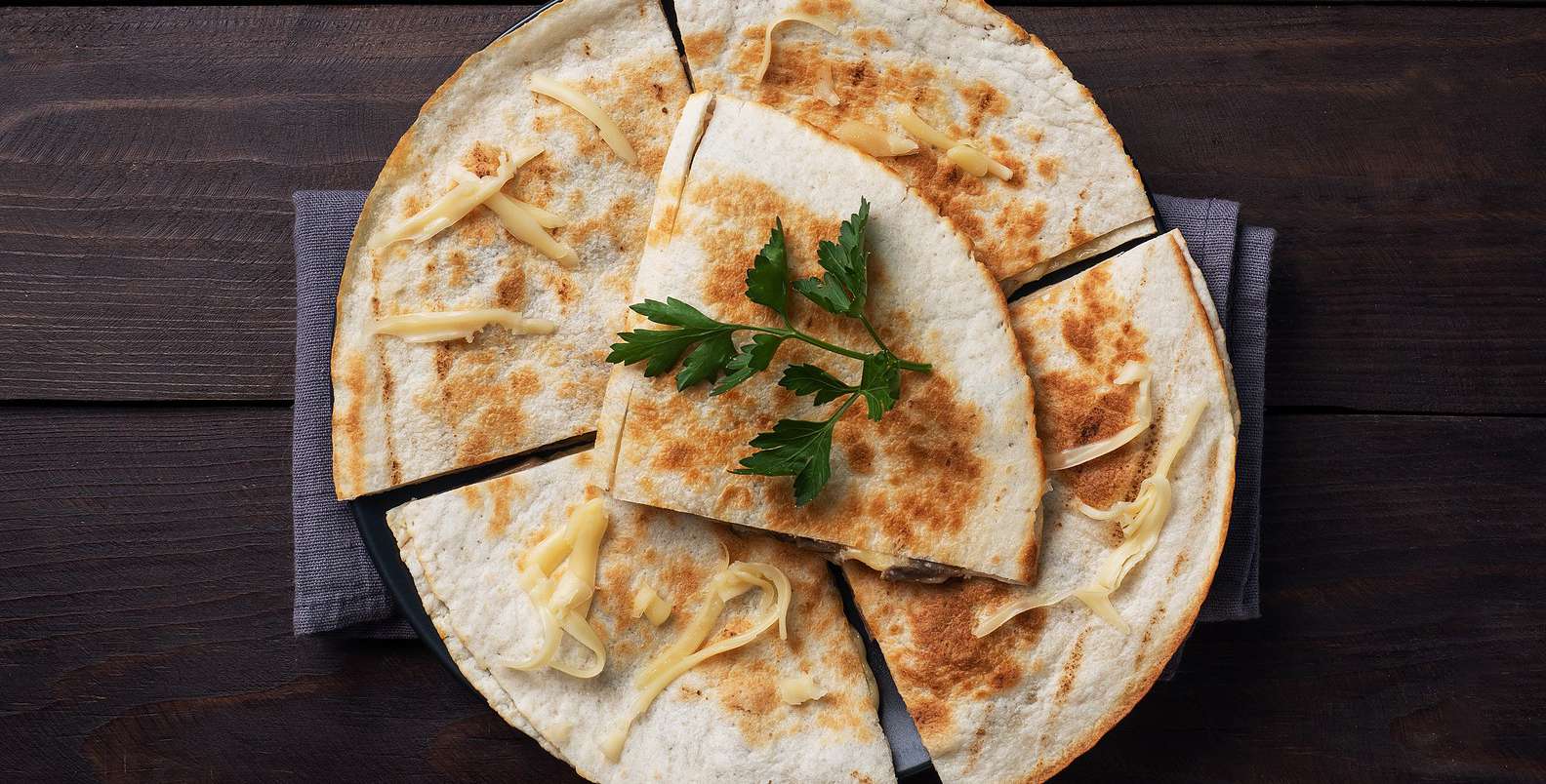 Portobello and Spinach Quesadilla