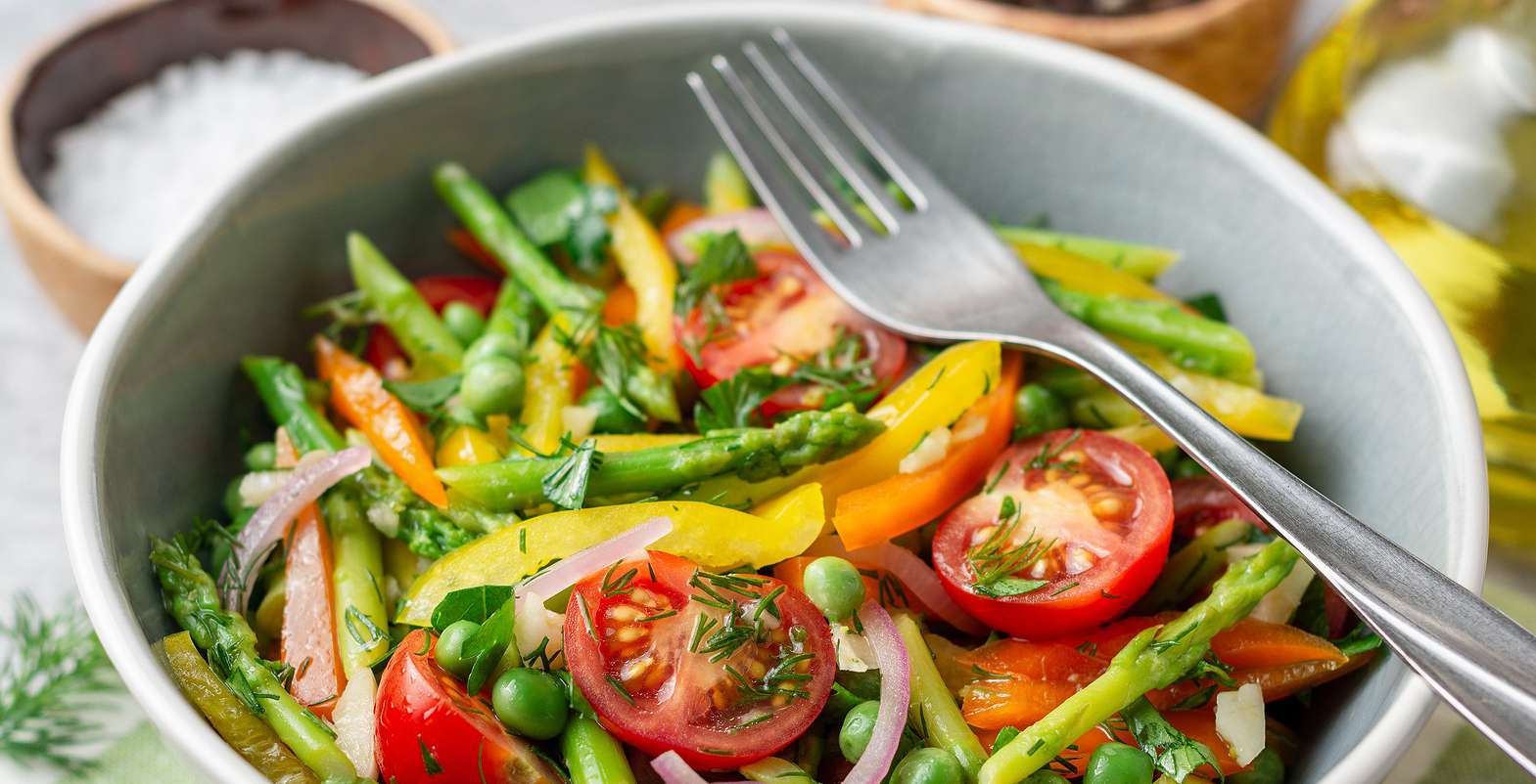 Asparagus, Peas, and Tomatoes