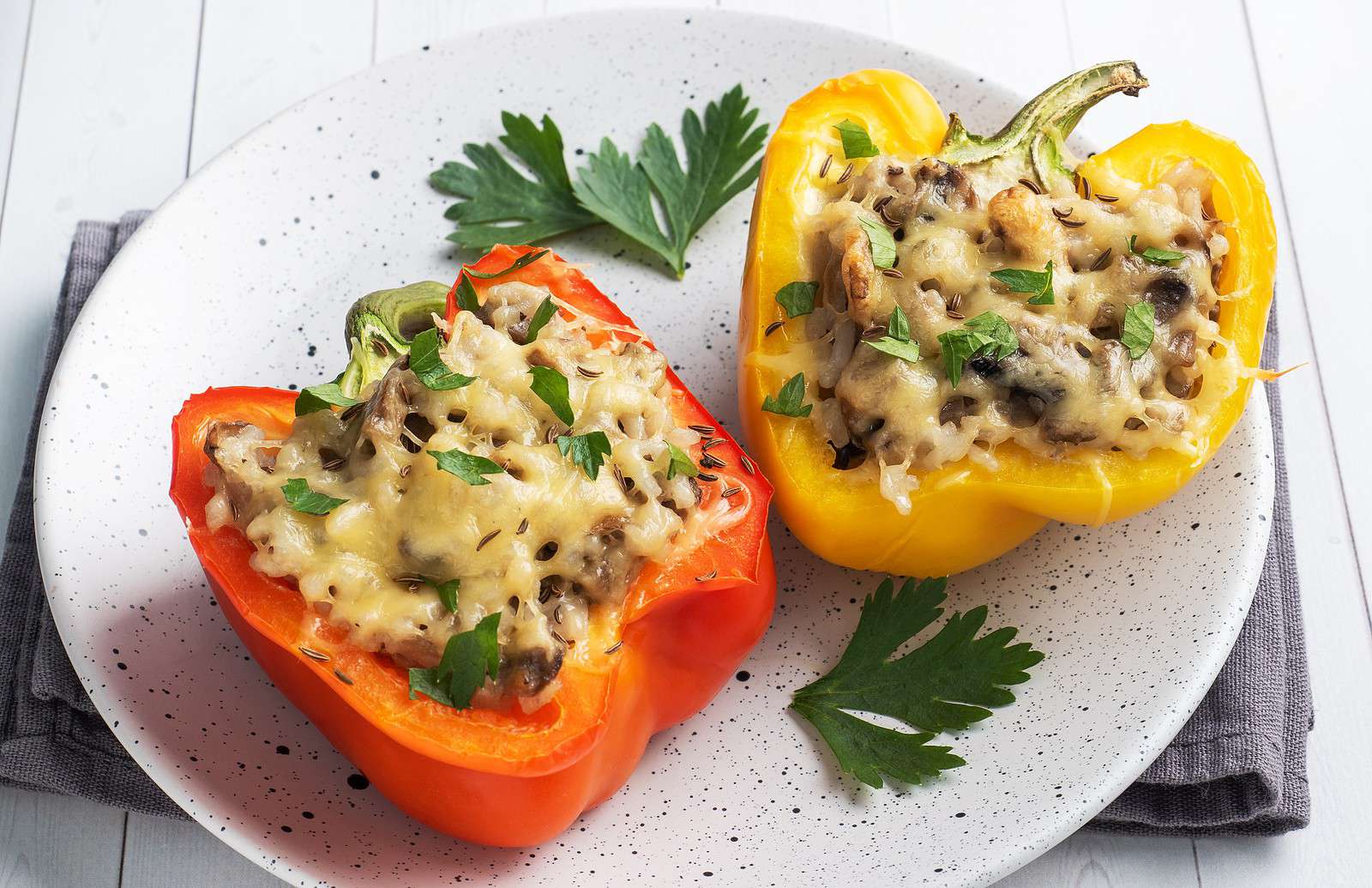 Turkey & Quinoa Stuffed Bell Peppers