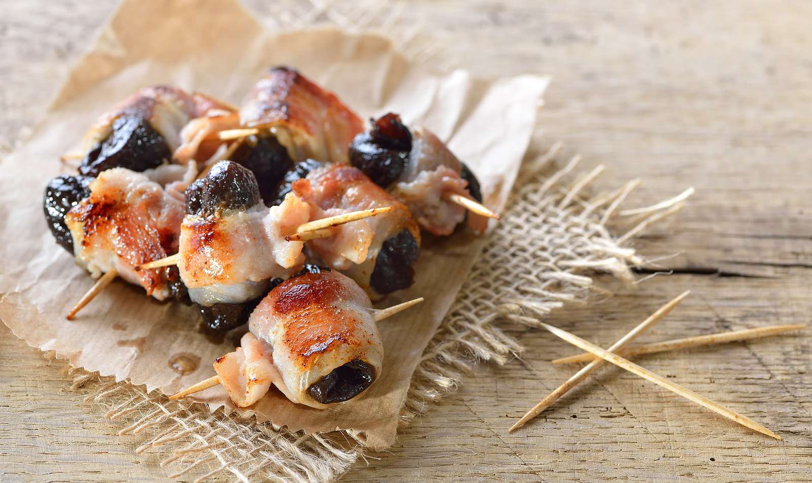 Prosciutto wrapped Stuffed Prunes