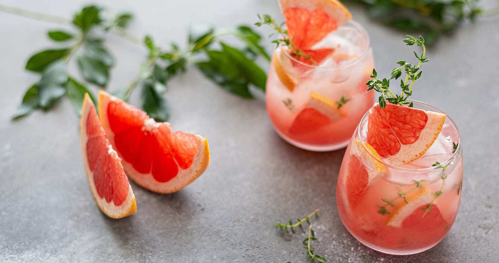 Grapefruit Basil Kombucha Mocktail