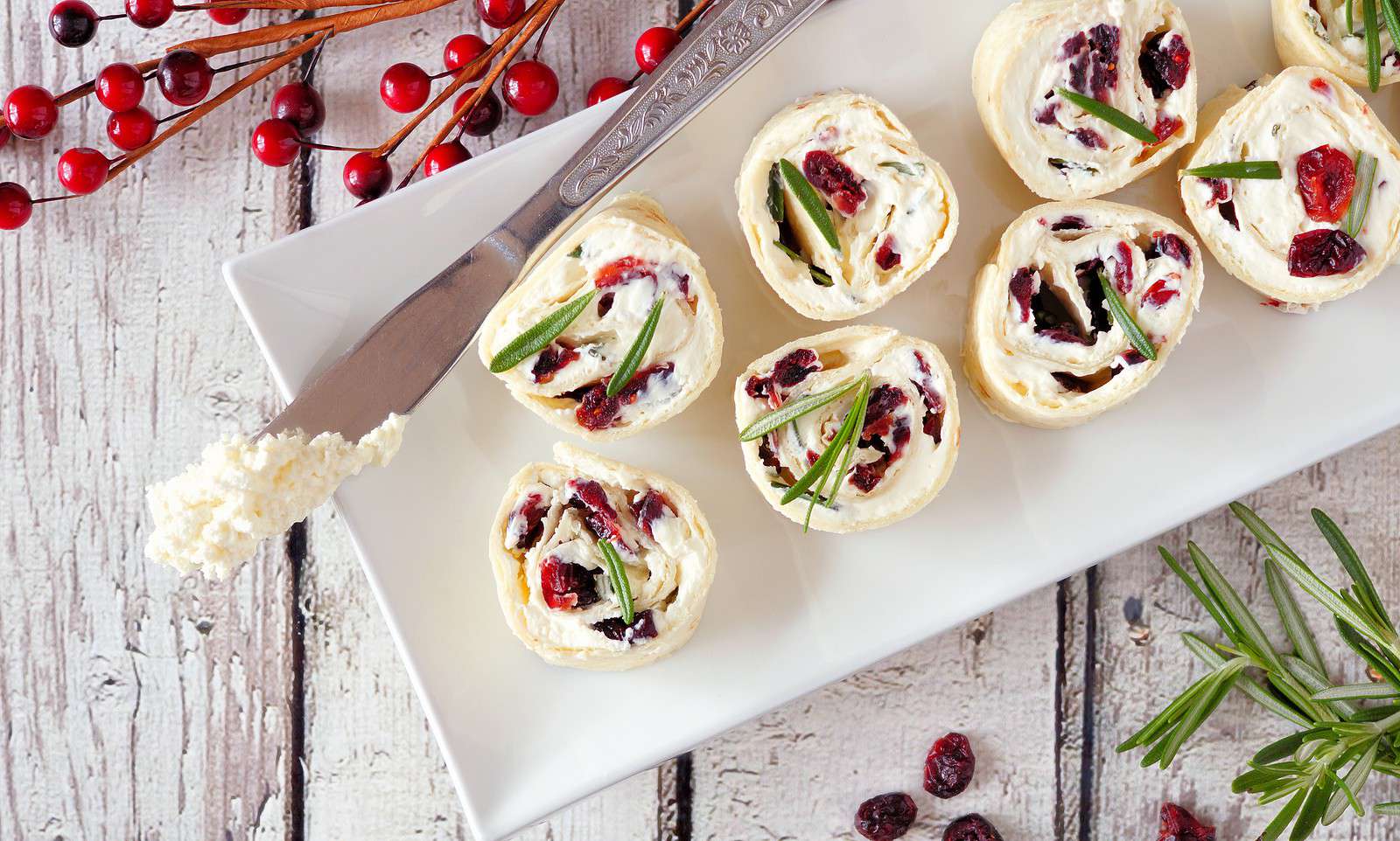 Turkey, Cranberry & Feta Pinwheels