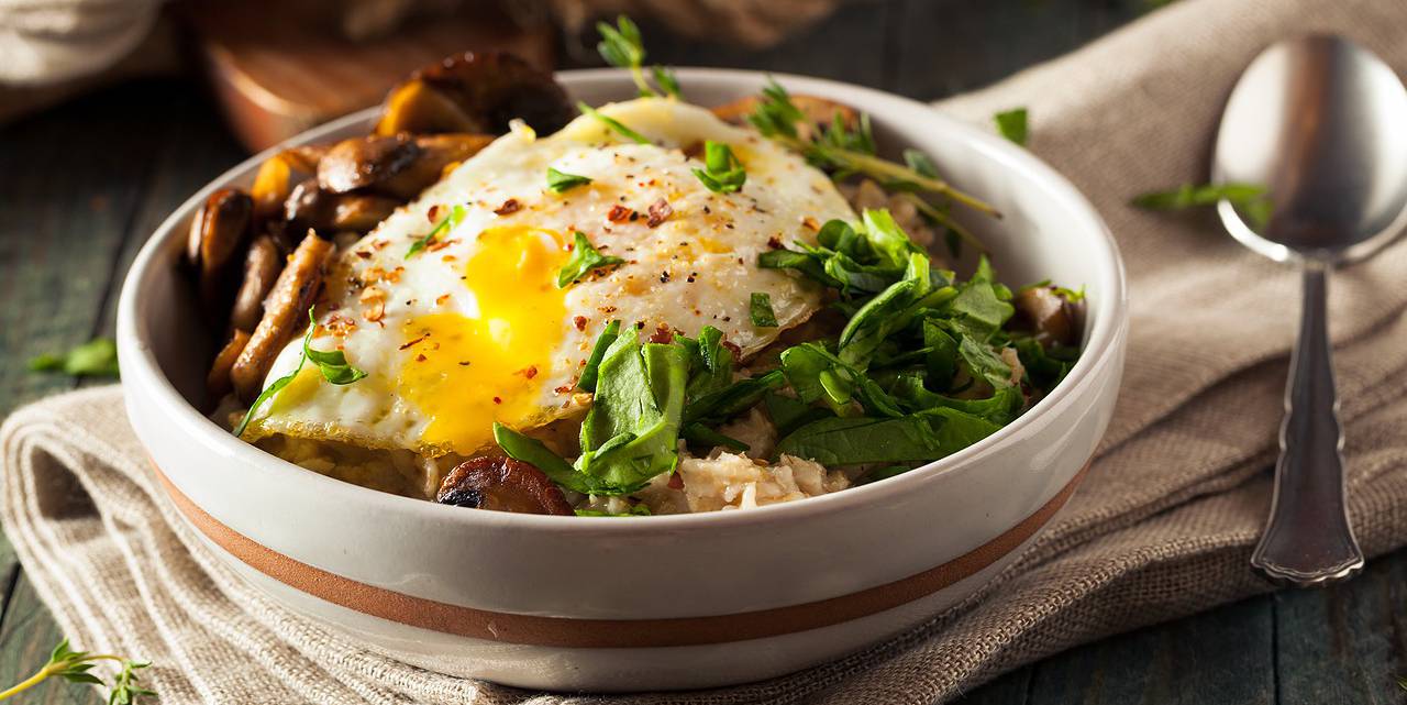 Savory Spinach Steel Cut Oatmeal