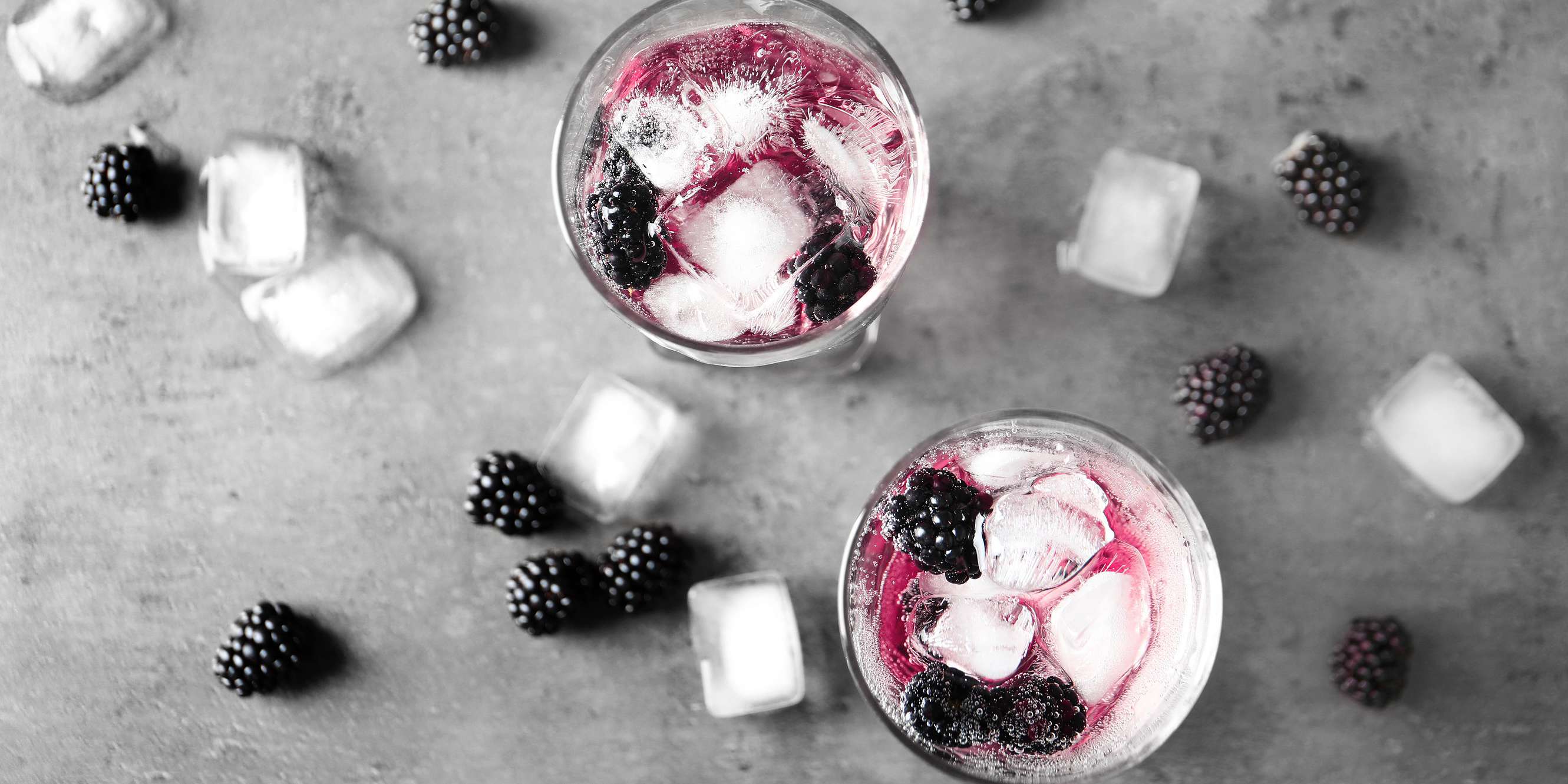 Blackberry Basil Kombucha Cocktail