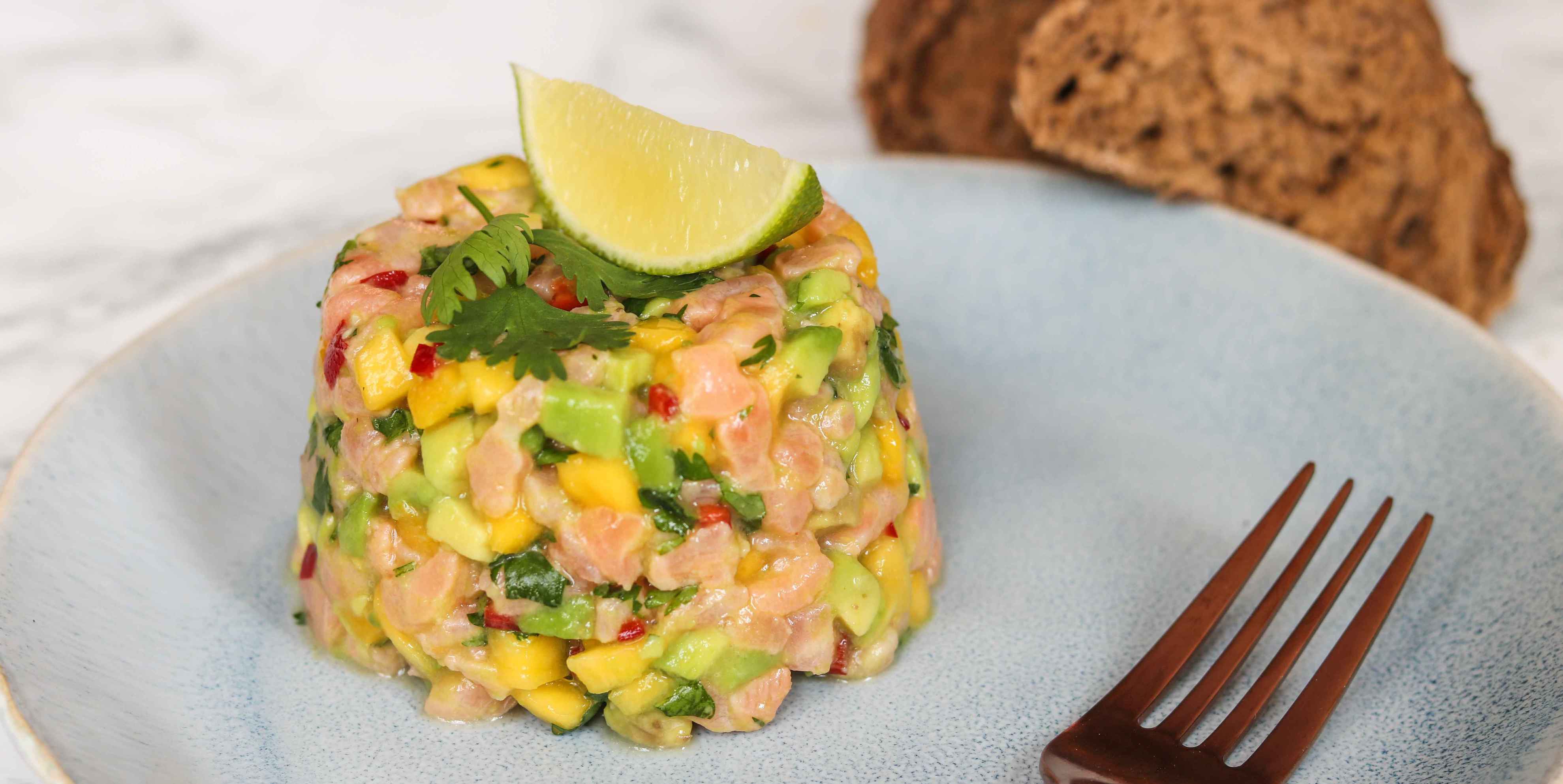 Salmon Tartar with Avocado and Mango