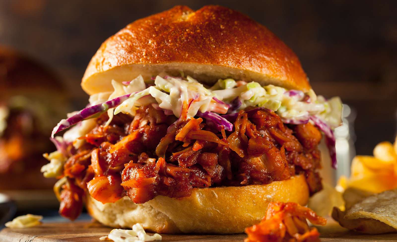 BBQ Jackfruit Sandwiches with Avocado Slaw