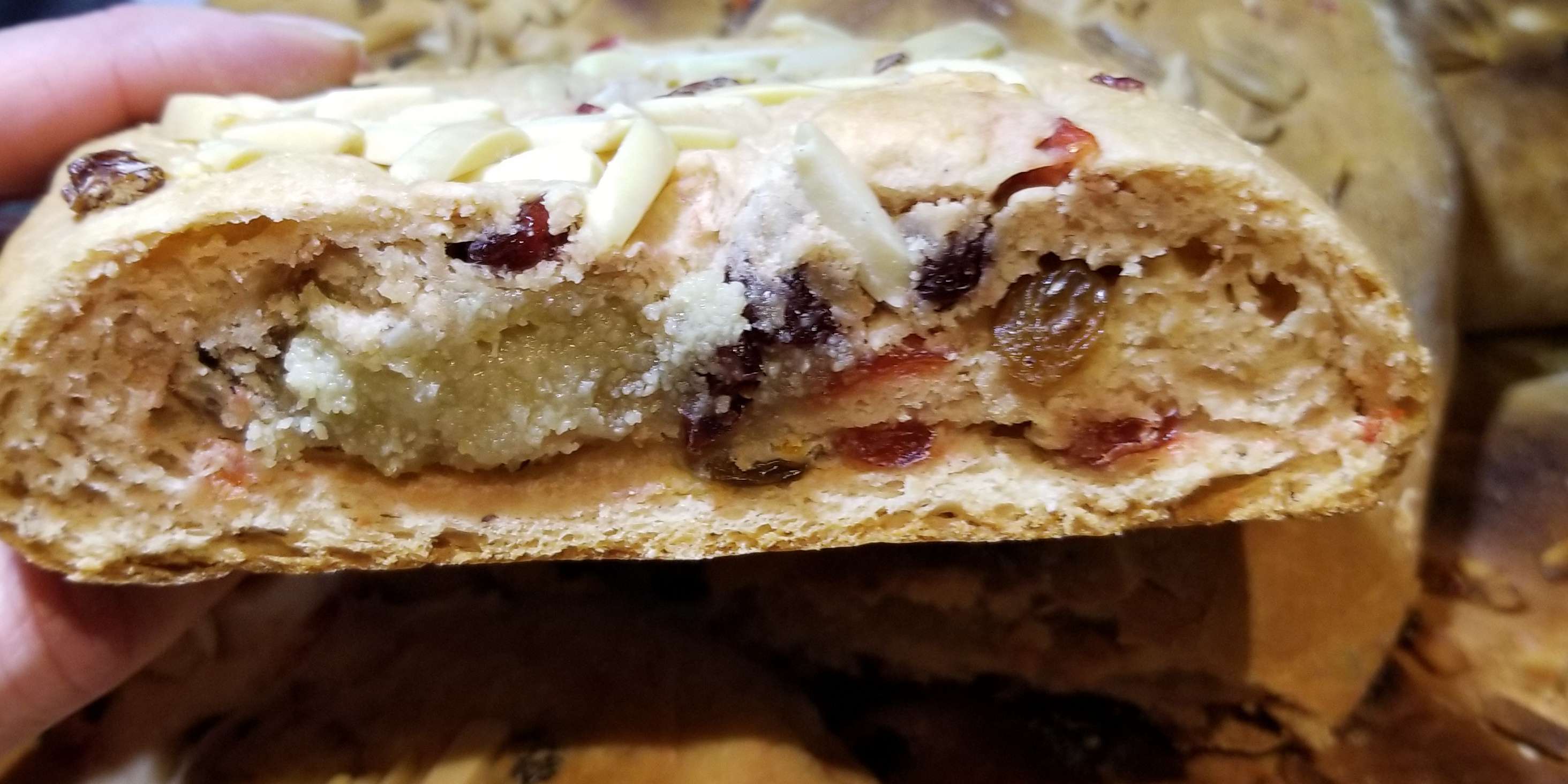 Vegan Holiday bread with almond stuffing